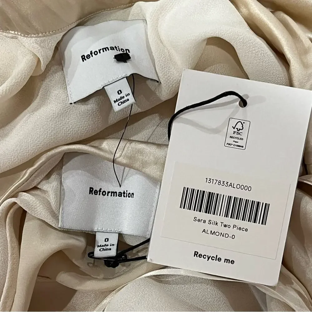 Reformation Sera Silk Two Piece Set - NWT NEW